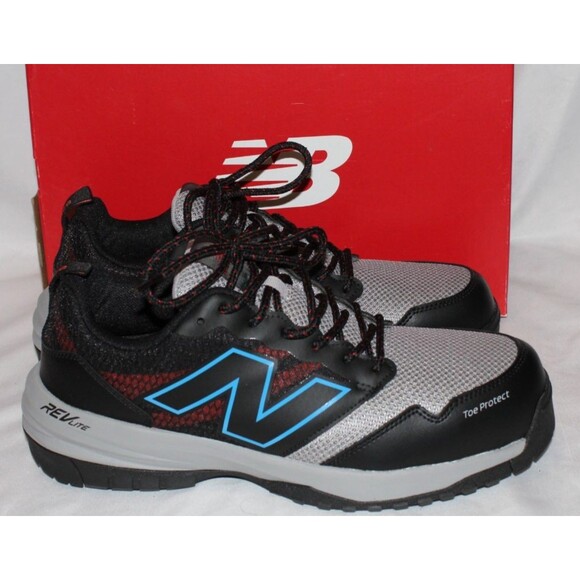 New Balance Men's Quickshift Composite Toe Work Sneakers Black‎ Blue Red SZ 10.5 - Picture 1 of 6